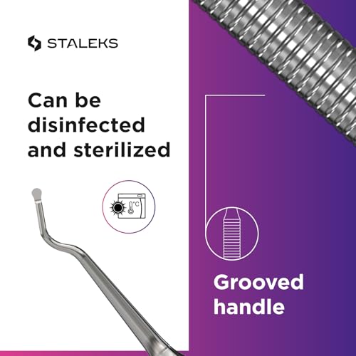 Staleks Pro Expert 20 Pedicure Curette Type 1 – Hemisphere Curette and Toenail Cleaner – Stainless Steel – for Professional Pedicure