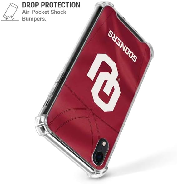Skinit Clear Phone Case Compatible with iPhone XR - Officially Licensed University of Oklahoma Red Jersey Design