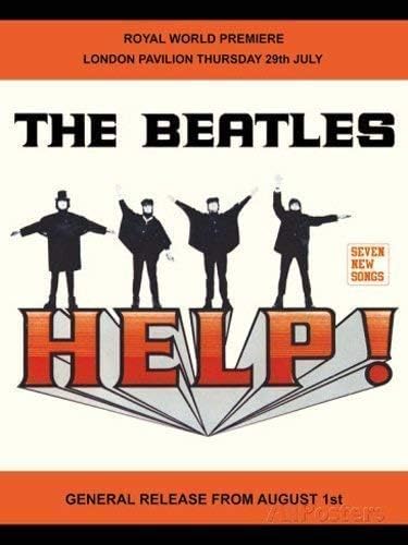 The Beatles Help Movie Poster John Paul George And Ringo Early Beatles Standing Doing Sign Spelling