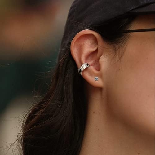 Diamday 6 Pairs 20G Stud Cartilage Earring for Women Men Girls 2-5mm Flat Back Earring Set 316L Surgical Steel Tragus CZ Small Helix Piercing Jewelry Hypoallergenic