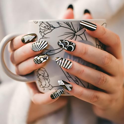 PH PandaHall 5 peças de placa de estampagem de unhas, textura geométrica abstrata, padrão de linha,