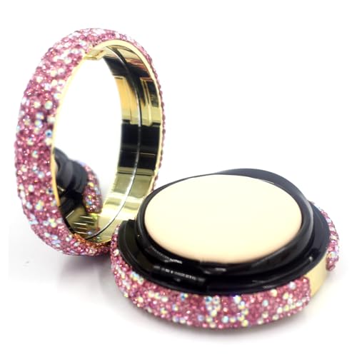 Bestbling Bling 15g 0.5oz Capacity Powder Container with Puff Portable Reusable DIY Empty Makeup Powder Case Container Air Cushion Powder Puff case(Pink)