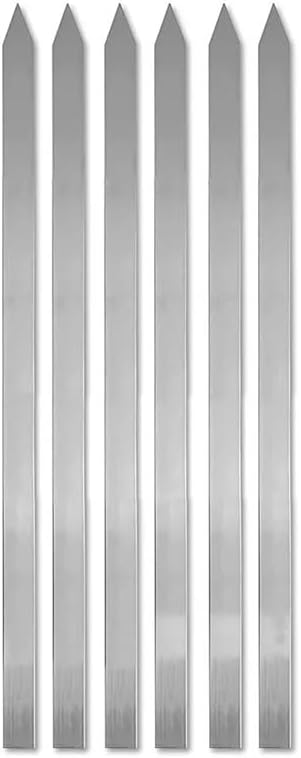 BBQ Barbecue Professional Steel Skewers L-60cm x W2.5cm for Turkish Adana, Persian Koobideh, Brazilian Tandoori Kabab (Pack of 5pcs) (Not Suitable for Oven)