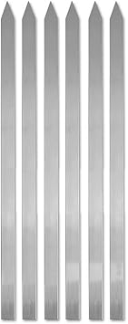 BBQ Barbecue Professional Steel Skewers L-60cm x W2.5cm for Turkish Adana, Persian Koobideh, Brazilian Tandoori Kabab (Pack of 5pcs) (Not Suitable for Oven)