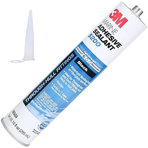 3M Marine Adhesive Sealant 5200, Black, 10 fl oz Cartridge with Nozzle
