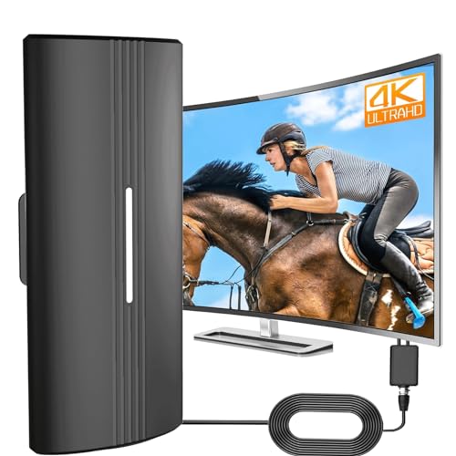 Antena de TV Interior Potente, recepción de Largo Alcance a 360°, 480km Antena de TV al Aire Libre...