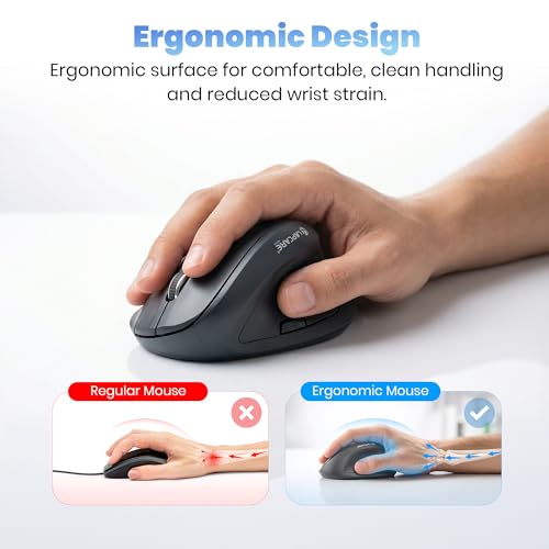 Image of LAPCARE SunGrip Wireless Mouse 2.4GHz with Silent Clicks | 1600 DPI Adjustable | 6 Buttons | Ergonomic Design | USB Receiver | Compatible with Windows, Mac, Laptop & PC