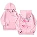 Wrenpies Hawaii Palm Beach Hoodie for Girls Cute Ocean Aesthetic Puff Sweatshirt for Kids Preppy Graphic Sunset Pocket Tops(Pink,7-8 Years)