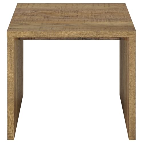 Coaster Home Furnishings - Canoga - Wood - End Table with Square Flat Top, U-Shaped Frame and Rustic Style - Living Room - 23.5-Inch - Mango - 706357 by Coaster Fine Furniture - Image 3