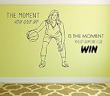 Women's Basketball Sports Player Teen Athlete Ball Motivational Inspiration Quotes Wall Sticker for Bedroom World Cup WNBA FIBA Fans Rooms Home Murals Decal Wall Art Vinyl Decoration Size (18x20 inch)