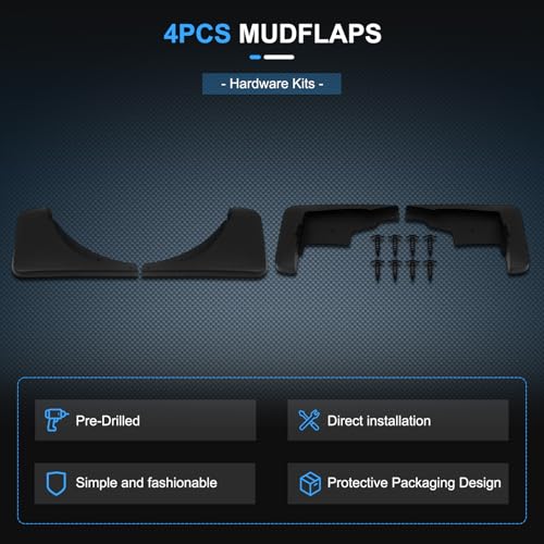 Image of ECCPP Mudguard Splash Guards Front & Rear 2011-2016 for Jeep for Compass 2.0L 2.4L Mud Flaps Set of 4 Flexible and Bendable Mud Flaps Splash