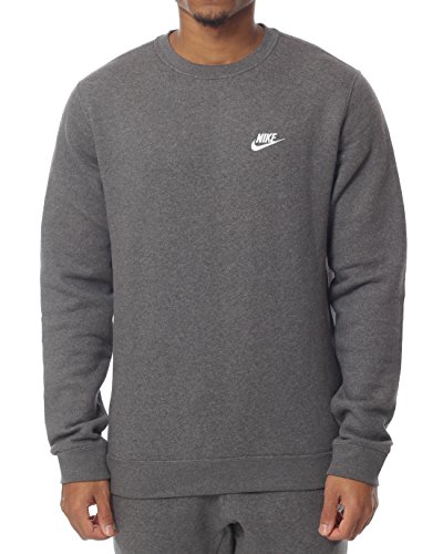 Nike Men's Sportswear Crew Charcoal Heather/White Size Large