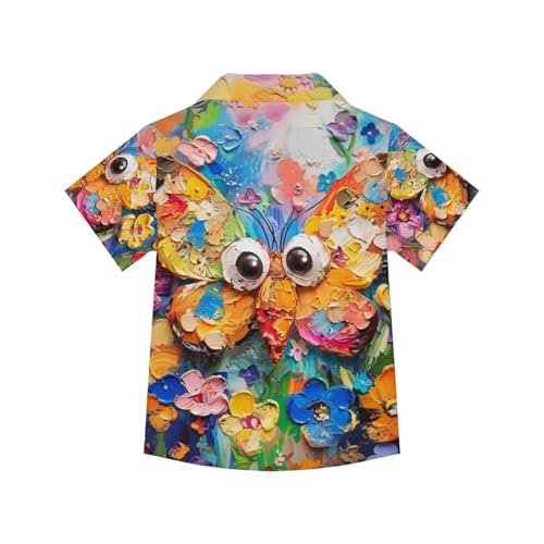 Image of PinUp Angel Funky Casual Hawaiian Shirt Kids Boys Girls Art Oil Painting Animal Pattern Short Sleeve Unisex Beach Shirt