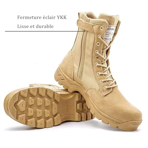 Bottines cuir tactiques pour homme : rangers de combat légères - 5