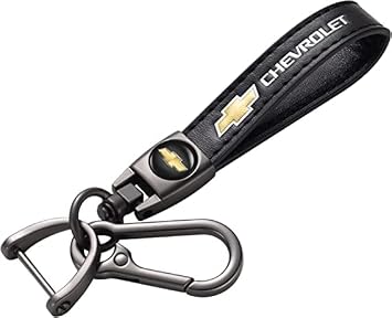 Leather Key Chain Set for Chevy Malibu Camaro Trax Traverse Sonic Cruze Volt Equinox Spark Chevrolet Keyring Keychain Accessories Family PresentBlack