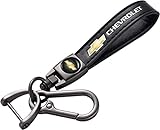 BFIVEANTE leather car keychain set for Chevrolet men and women family present keychain key ring lanyard accessories (black)