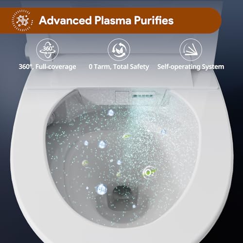 Inodoro inteligente Uncle Brown UBST12U con bidé, tecnología PlasmaClean y limpieza higiénica con agua, altura ADA, tapa automática, escudo de espuma, seguridad y confort miniatura 5