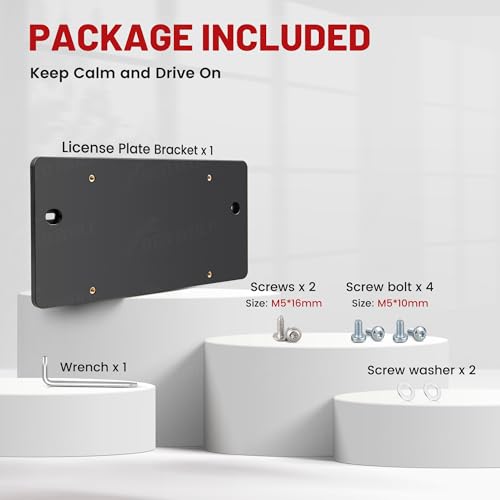 RED WOLF Rear License Plate Bracket for 2014-2024 Audi A3 A6 A7 A8 Quattro Allroad S3 RS4 RS5 Series for Tail Bumper Car Tag Holder OE 8T0827113A01C w/Mounting Screws Wrench by RED WOLF - Image 8