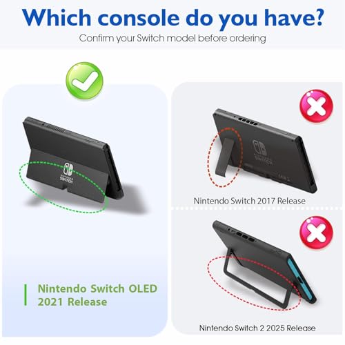 COMCOOL Dockable Case for Nintendo Switch Oled - [9 FT Military Grade Drop Protection] [with Tempered Glass Screen Protector and Thumb Grips] Protective Cover for Nintendo Switch Oled - Cyan Blue by COMCOOL - Used condition - Image 9