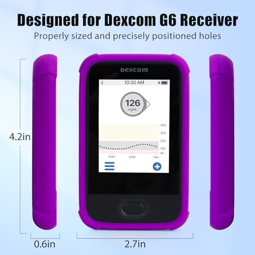 YOUSHARES Silicone Case for G6 Receiver - Soft Receiver Case with 20 Packs Transparent Adhesive Patches, Anti-Drop Scratches Protective Case Perfect Protection of Device (Purple)