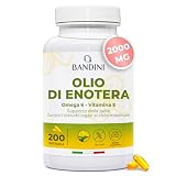 Bandini® Olio di Enotera 2000mg, Antiossidante per Pelle, Capelli e Unghie, 200 Softgels, Utile per Equilibrio Ormonale, Menopausa, Contrasta i Disturbi del Ciclo Mestruale, Integratore Donne, No OGM
