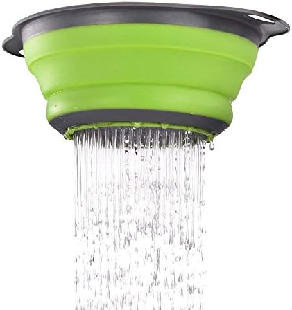 Silicone Collapsible Colander Sieve, Kitchen Foldable Colander Silicone Strainer, Environmentally Friendly Non-Toxic Easy to Clean.