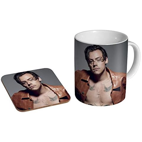 Harry Styles Tattoos Ceramic Coffee Mug + Coaster Gift Set ? Cover