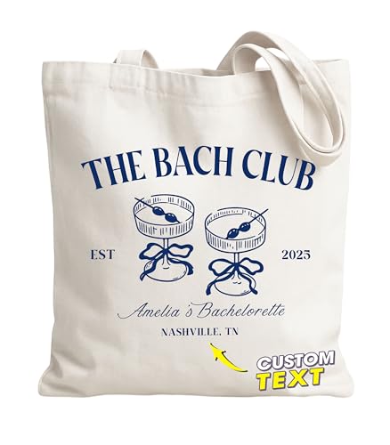 Bolso tote personalizado H-DEWALL de lona para fiestas de despedida de soltera, regalos para mujeres, bolsos a juego para despedidas y duchas nupciales miniatura 1