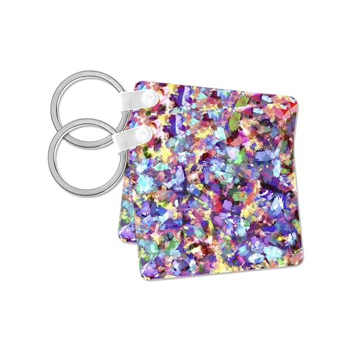 3dRose, Painted Wall - a colorful potpourri of splashes of paint in a creative, random fashion, set of 6 Key Chains