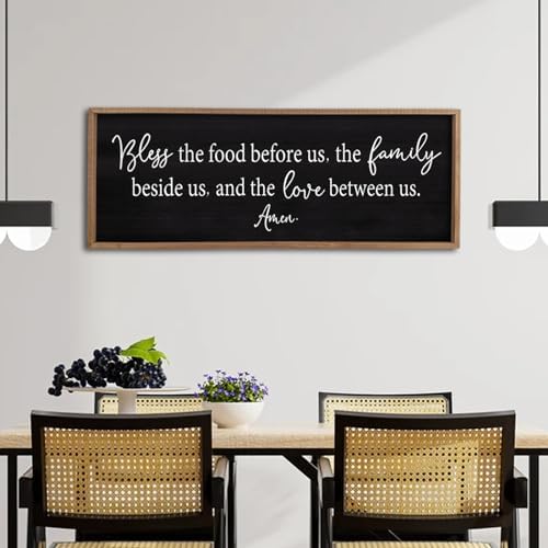 Bless the Food Before Us Sign Wall Decor 40"X15" Large Farmhouse ...