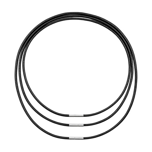 Cordon collier noir 3pcs pendentif 40,45,50cm longueur un pour chaque | 3 cordons noirs polyvalents pour pendentifs, 3 longueurs adaptées à différents styles(1.5 mm )