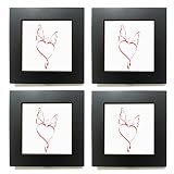 ZXT-parts 4x4 Picture Frames Black, Set of 4. Solid Wood Frame, Real Glass Panel, Exquisite Workmans