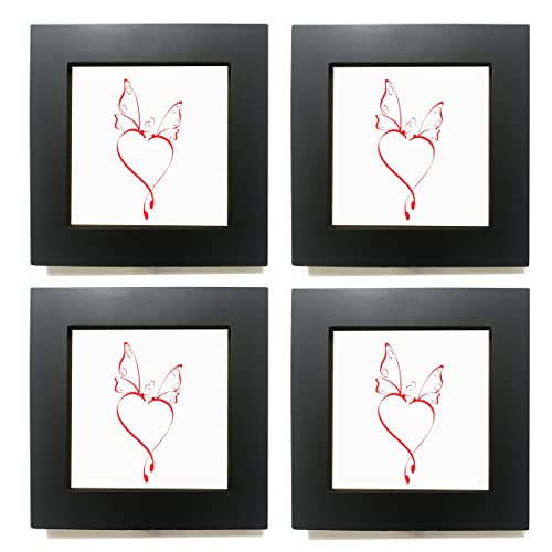Zxt-Parts 4X4 Picture Frames Black, Set Of 4. Solid Wood Frame, Real Glass Panel, Exquisite Workmanship.set On The Table, Hang On The Wall, Multi-Purpose. Give You A Good Mood. #TOP12