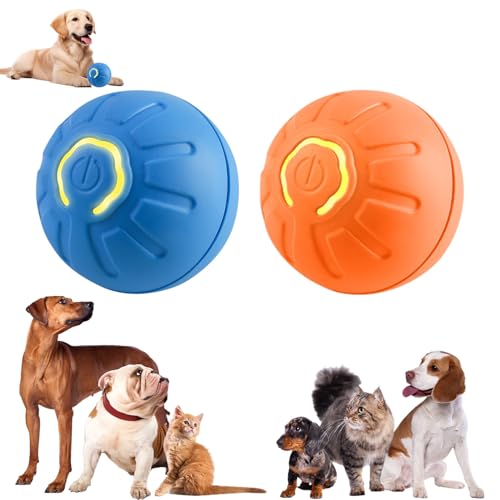 Ruwnii Automatic Electric Interactive Dog Toys Rolling Ball 2 Pack