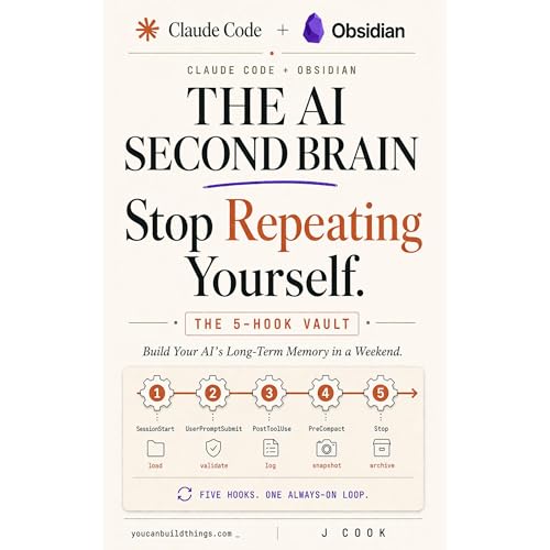 Claude Code + Obsidian The AI Second Brain Playbook Audiobook By J Cook cover art