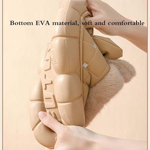 Zureto Women's Cute Bowknot Design Plush Lined Slipper Boots, Winter Warm Anti-Skid Thick Sole Bow Slippers, Waterproof House Slipper4