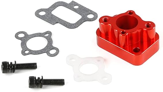 FLMLF 32CC 36CC 45CC Alloy CNC Intake Manifold Kit Red for 1/5 HPI RV KM Baja LOSI FG GOPED RC CAR Parts