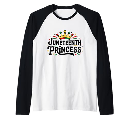 Princess Juneteenth For Girls Cute Toddler Black Queen White Raglan Baseball Tee