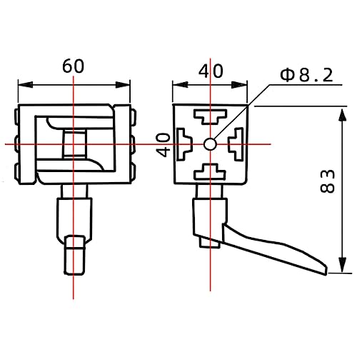 Connecteur d'angle réglable 4040 rainure 8 pour profilé alu avec levier