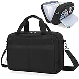 Prokva Accordion File Organizer with Lockable Zipper, Expanding File Folder Document Bag for A4 / Letter Size Files, Black (Empty Bag, Patent Design)