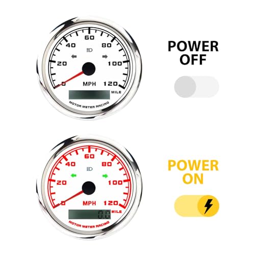 Image of MOTOR METER RACING 85mm 3-3 /8 inch W PRO Series 6 Gauge Set White Dial