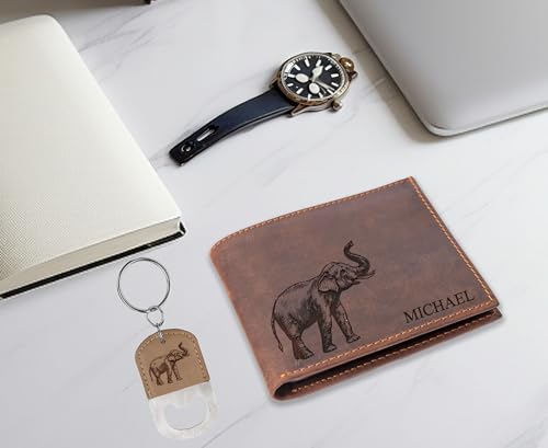 Elephant wallet,Personalized men gift, Handmade Christmas men wallet gift, Husband Gifts, Unique Gifts for Boyfriend2