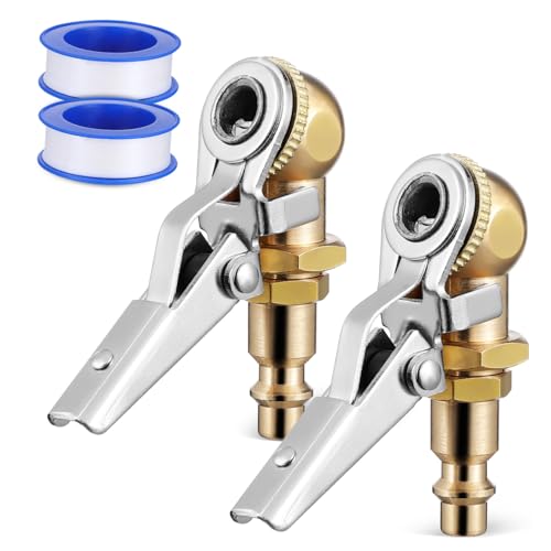 FUNOMOCYA 2 Pcs Locking Air Chuck Tire Inflator Chuck for Air Compressor Car Motorcycle Truck Accessory