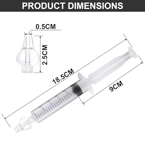 Image of Baby Nasal Aspirator, 1 Pack, 4 Pieces - Safe and Reusable Silicone Nasal Aspirator for Newborn - Infant Mucus Removal with 10ml Nose Cleaner Syringe - Nasal Spray /Nasal Hygiene