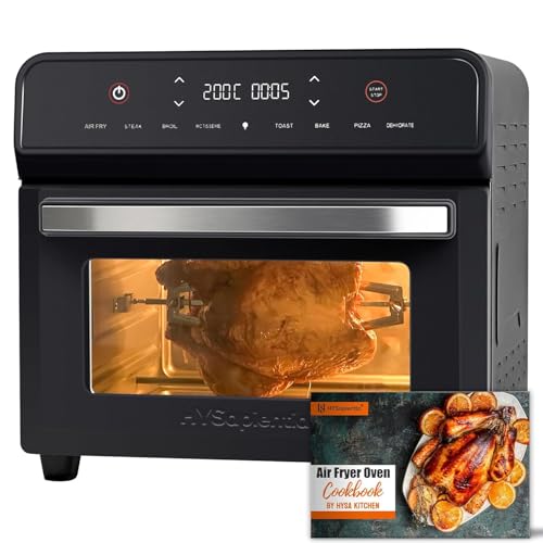 HYSapientia® 24 Litri Forno Friggitrice Ad Aria Calda,Display Digitale,8 Funzioni,1800W