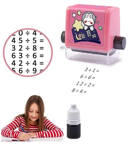 Image of Blackburn Math Roller Stamp for Addition Subtraction Multiplication Division, Roller Number Teaching Practice Math Stamp Roller Digital Teaching Stamp, Math Practice Number Rolling Stamp