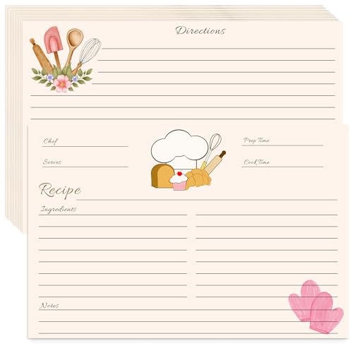 Image of YOJO Recipe Cards, 100 Count Double Sided Recipe Cards 4 x 6 Inch, Blank Thick Card Stock for Bridal Shower, Wedding Housewarming Gift