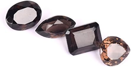 GEMHUB Faceted Brazilian Smoky Topaz 200 Ct Pendant Size Mix Cut Set of 4 Pcs Loose Gemstones Beads image 4
