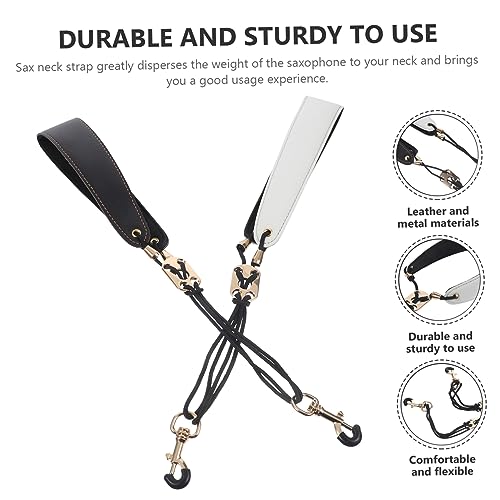 ULDIGI 2pcs Saxophone Neck Strap and Clarinet Sling Durable Practical Saxophone Belt for Comfortable Support and Colors with Random Logo Design