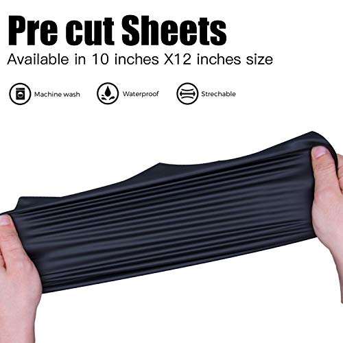 JANDJPACKAGING Black Heat Transfer Vinyl for T- Shirts- 10 Sheets,10"x12" Black HTV Iron On Vinyl for Cricut and Silhouette Cameo Including Teflon Sheet - Thumbnail 4
